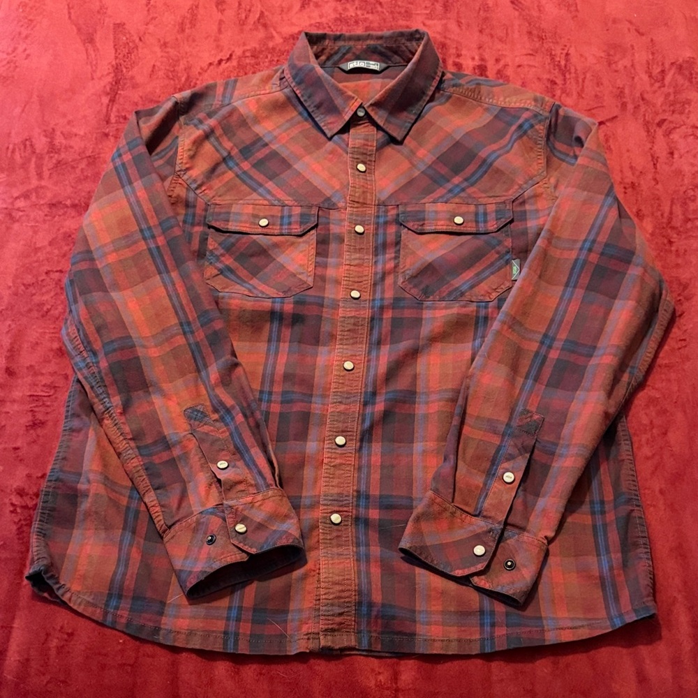 Stio Red and Black Plaid Shirt